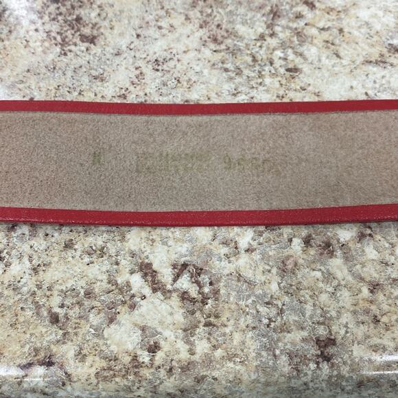 Vintage red leather belt with stunning gold buckle main image 6